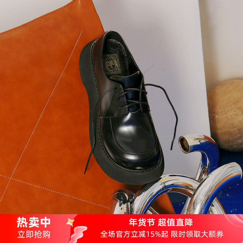 littlegood新品英伦小皮鞋女新款松糕厚底德比鞋增高小单鞋,女鞋,淘宝优惠券,粉丝福利购,淘宝优惠卷