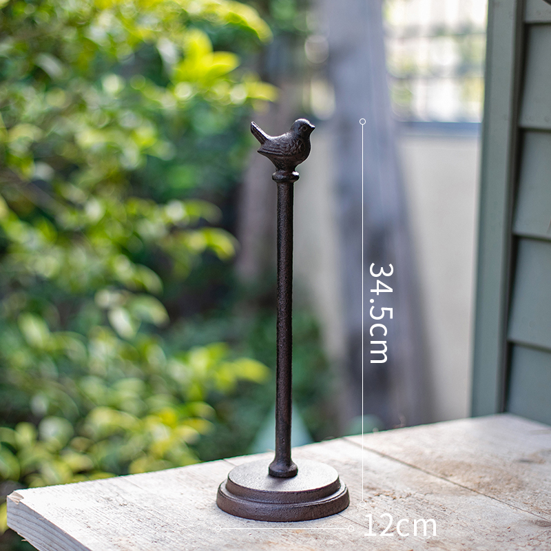 cast iron birdie yarn hemp rope kitchen paper towel ra, decorative decoration, vertical desktop storage_voghion.com