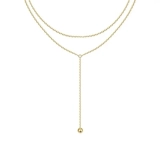 Ожерелье с кисточками, модная цепочка до ключиц, золото 14 карат, простой и элегантный дизайн, легкий роскошный стиль