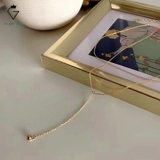 Ожерелье с кисточками, модная цепочка до ключиц, золото 14 карат, простой и элегантный дизайн, легкий роскошный стиль