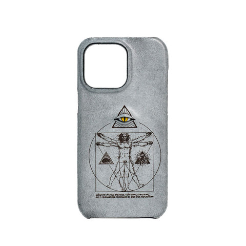 Handmade Leather 3D : Crowned Elephant, Gray Matte Plus/Pro/Max – 16, 15, 14, 13, 12 iPhone Case