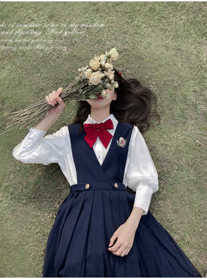 taobao agent Walnut JK【Bai Xueji-Summer Special Edition】JK white chiffon with shirt/milk skirt vest skirt