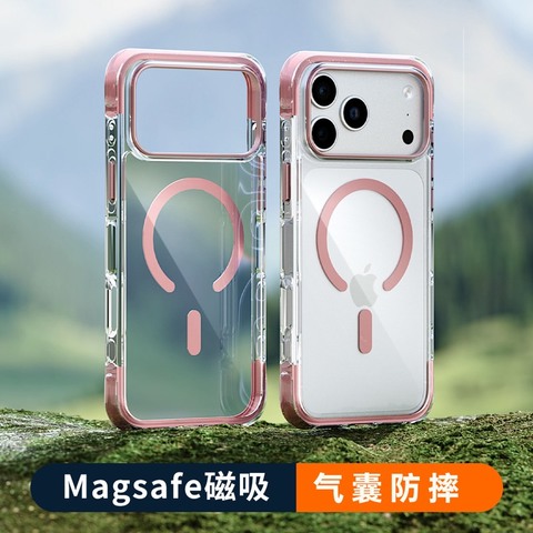 MagSafe Clear Bumper Stand With Metal Buttons – Pro/Plus/Max/Air – 17, 16, 15, 14, 13, 12 iPhone Case