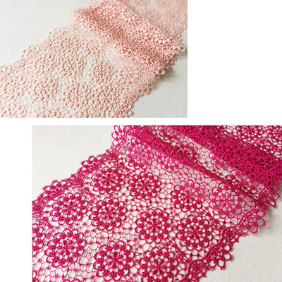 taobao agent Rose red chrysanthemum powder soft and exquisite wide water -soluble lace lace clothing accessories/handmade DIY hand -made bag decoration