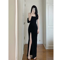 Качественное платье, приталенный корсет, черная длинная юбка, коллекция 2022
