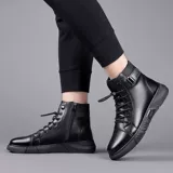 Martens, демисезонная утепленная высокая нескользящая обувь в английском стиле для отдыха для кожаной обуви, коллекция 2022, из натуральной кожи