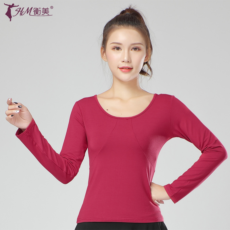 latin dance training dress female adult body dance dress long sleeve dance top modal modern dance costume