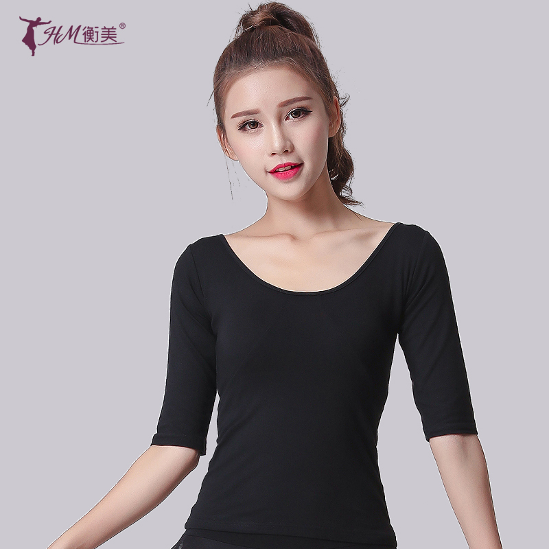 latin dance training dress female adult body dance dress long sleeve dance top modal modern dance costume