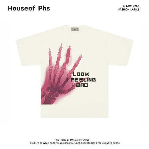 Смотри, я чувствую себя плохой американский ретро -череп для печати пальмы мужчин и женщин, бренд, бренд, прилив, бренд, короткий, Pomelo t