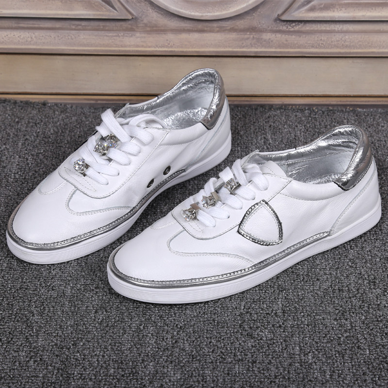 欧洲站女鞋阿什拉2017夏季新品真皮系带平底小白鞋休闲单鞋透气潮