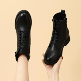 Martens, демисезонные черные короткие сапоги на скрытом каблуке в английском стиле на платформе, ботинки, в британском стиле, 2021 года, подходят для подростков