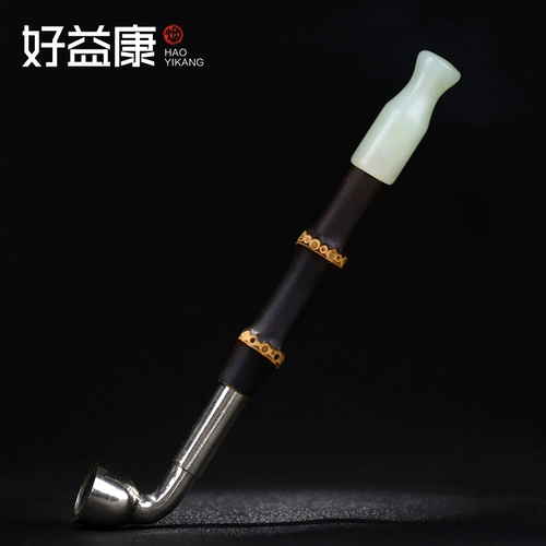 Мужская бамбуковая медная старомодная курительная трубка ручной работы из нефрита, подарок на день рождения