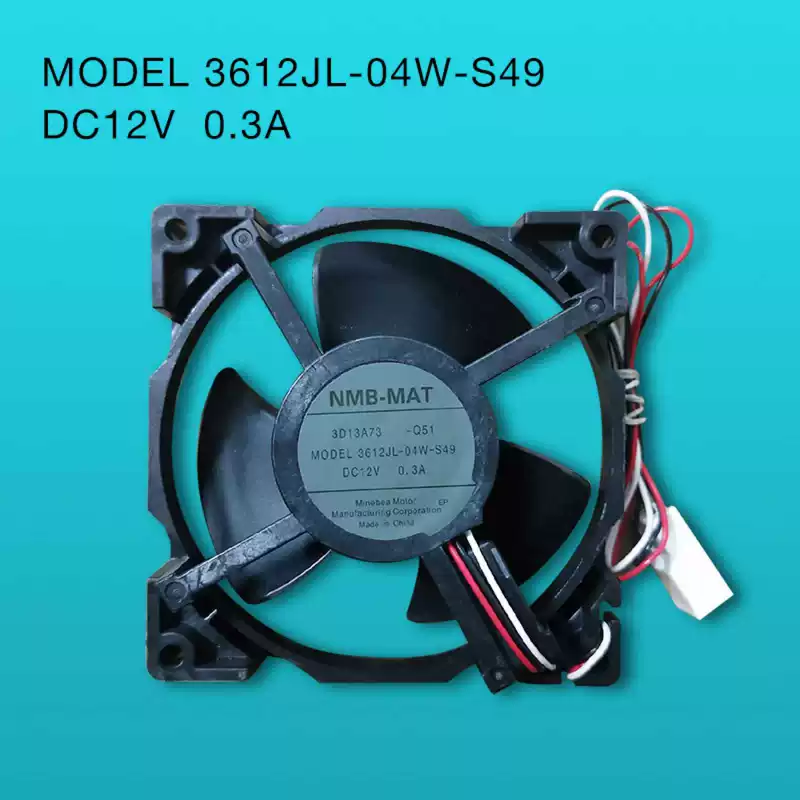 NMB-MAT MODEL 3612JL-04W-S49 12V 0.3A refrigerator fan 9.2cm