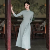 Весеннее ципао, легкий ретро лонгслив, платье, 2024 года, светлый стиль