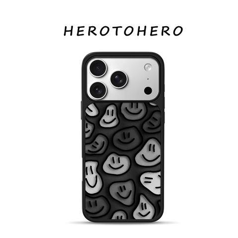 Cute & Funny Dark Smiley Pattern MagSafe Silicone For Girls – Pro/Plus/Max/Air – 17, 16, 15, 14, 13, 12 iPhone Case