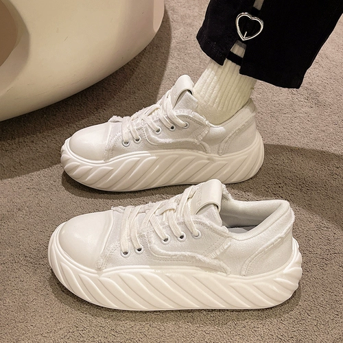 Tide, небольшая белая обувь на платформе, демисезонные кроссовки для отдыха, тканевые туфли