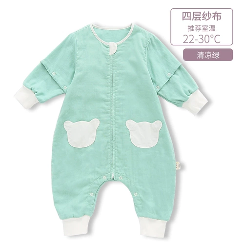 爱布谷 Детский хлопковый тонкий летний спальный мешок на четыре сезона, универсальное марлевое детское одеяло, осенний