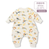 爱布谷 Детский хлопковый тонкий летний спальный мешок на четыре сезона, универсальное марлевое детское одеяло, осенний