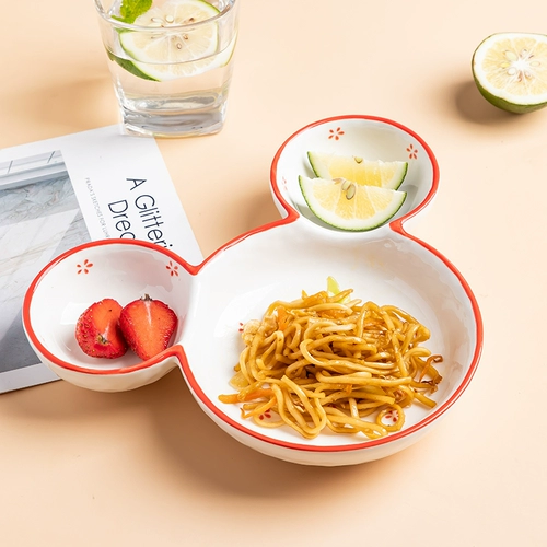 Мультяшная керамическая детская милая обеденная тарелка, ручная роспись