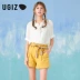Sản phẩm mới mùa hè của UGIZ dành cho phụ nữ Hàn Quốc áo sơ mi cổ đứng mỏng tay ngắn tay ngắn ngọt ngào áo sơ mi nữ UBSC562-4 - Áo sơ mi Áo sơ mi