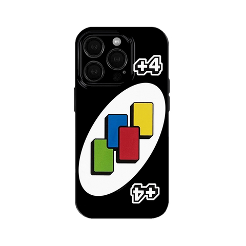 Hard — UNO+4 New – Illustration Plus/Pro/Max – 16, 15, 14, 13, 12 iPhone Case