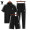Черный (короткие рукава + шорты + брюки) 3 комплекта
