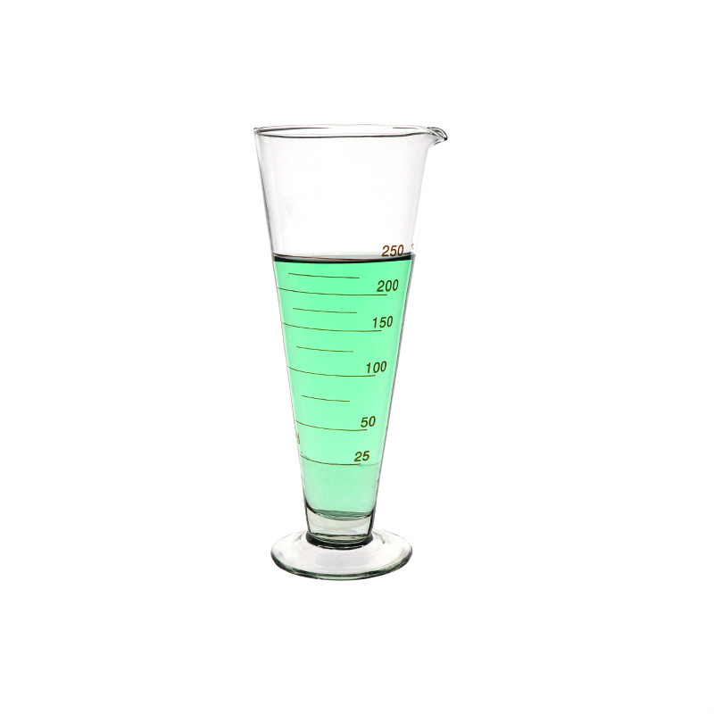 玻璃量杯50ml带刻度三角量杯小量筒毫升烘培计量杯实验室锥形量杯