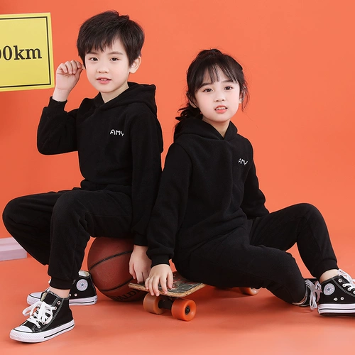 Детская утепленная бархатная утепленная толстовка для мальчиков, спортивный костюм, детская одежда, 2021 года