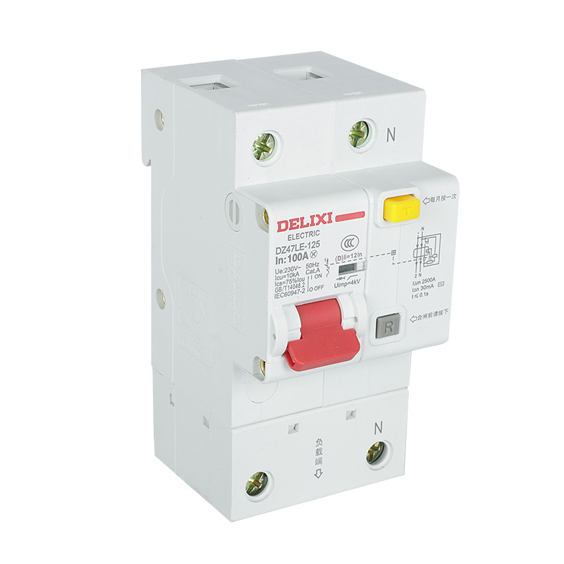 德力西 空气开关带漏电保护器 DZ47LE-125 1P+N 100A 125A 80A