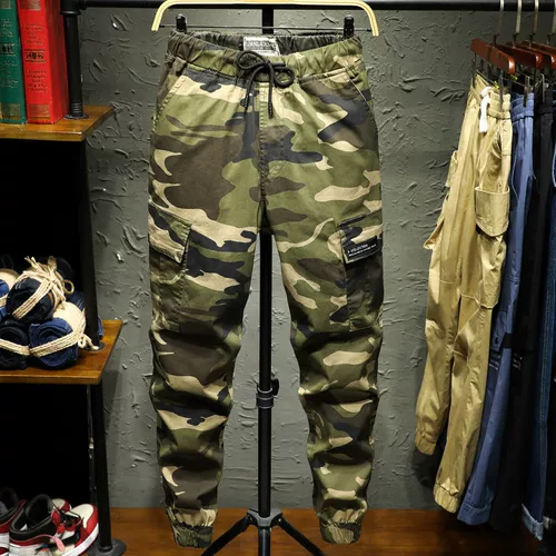 Летние тонкие хлопковые эластичные камуфляжные мужские рабочие штаны, облегающий крой