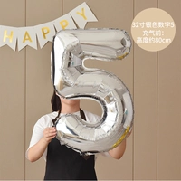 32-дюймовый серебряный номер 5 Отправить дует соломинку