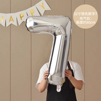 32-дюймовый серебряный номер 7 Отправить дует соломинку