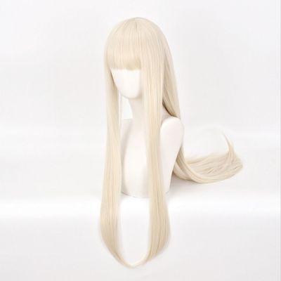 taobao agent Gambling, Huang Quanyue Naluna cos cos wig Runa fashion animation milk gold micro -roll long straight hair girl