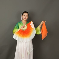 Настоящий шелковый вентилятор - оранжевый или белый, белый не содержит длину шелкового шарфа.