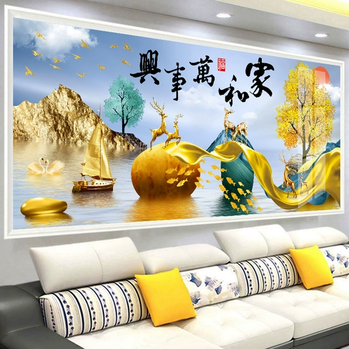 2024 New Light Luxury Cross -Sitch Living Line Line, вышитая домашняя и мастерская атмосфера, оленя, вышивка ручной работы ручной работы