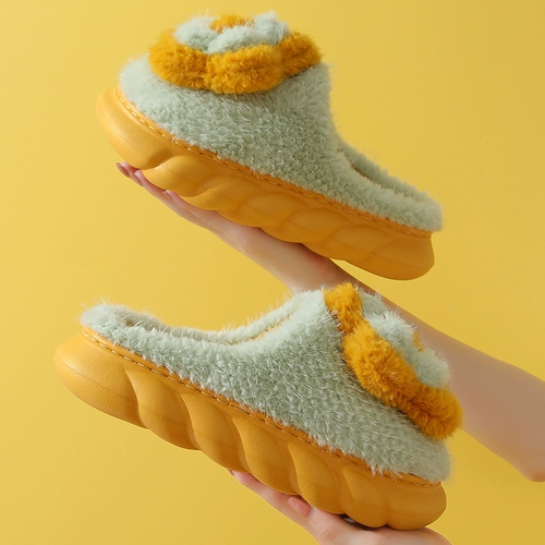 Демисезонные тапочки на платформе, нескользящая удерживающая тепло удобная обувь для беременных