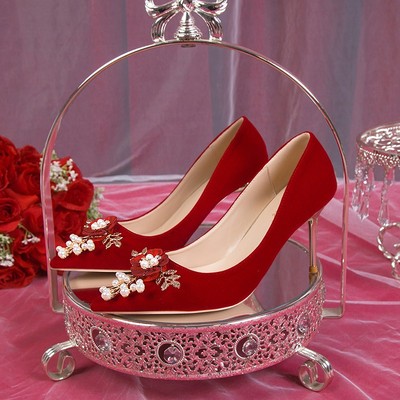 taobao agent Wedding shoes, footwear for bride high heels, 2022 collection, high-end, Chinese style