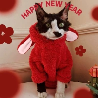 Красный Новый год с двумя грубыми кроликами (необъемные магазины главного магазина просят обслуживание клиентов)