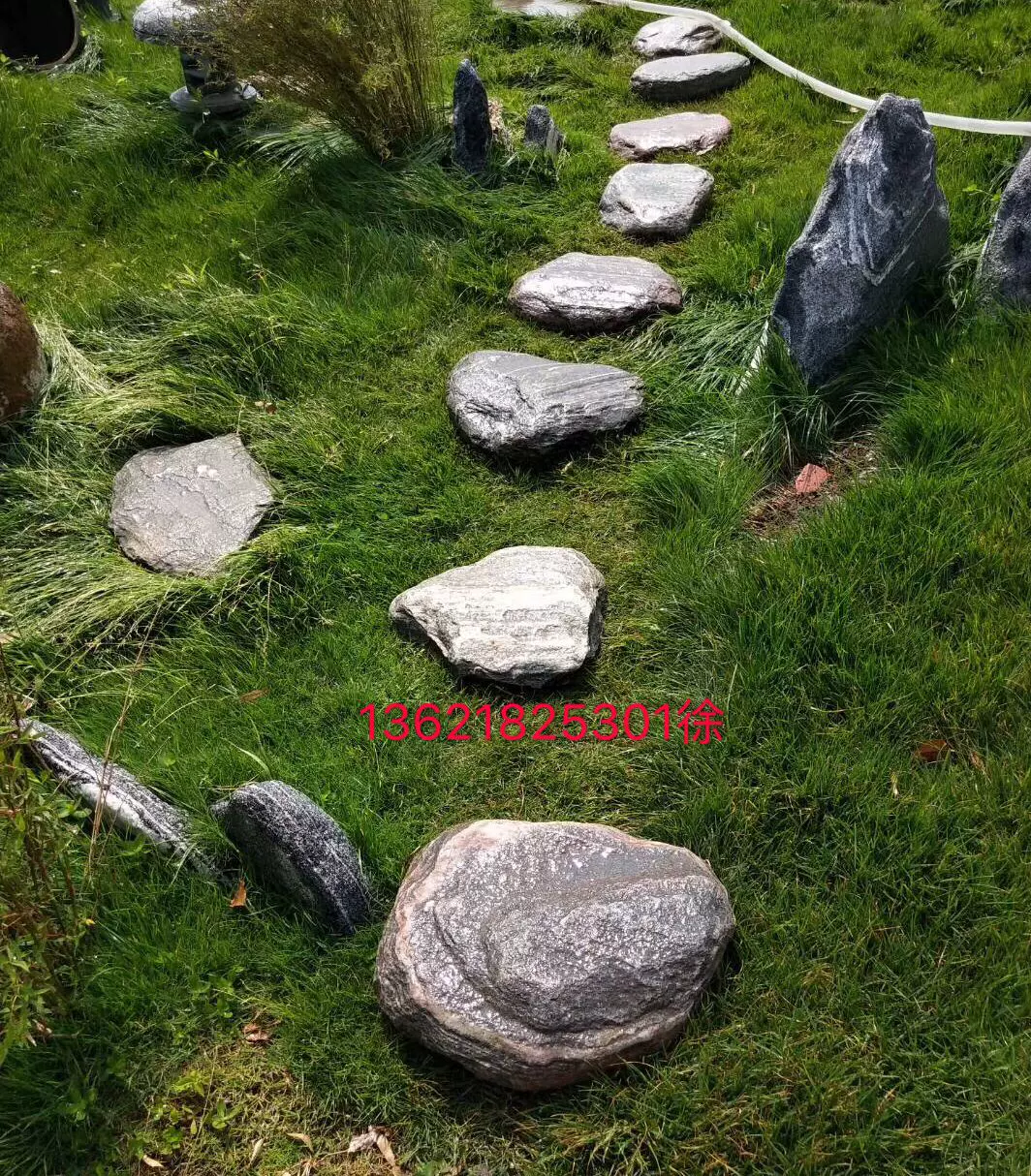 日式庭院枯山水飛石小路步道石踏步石園林景觀裝飾戶外小圓石板