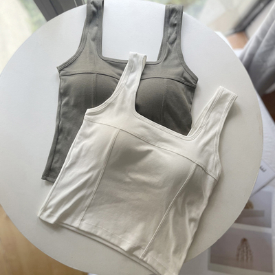 taobao agent Vest, top with cups, white bra, underwear, 2022, lifting effect, beautiful back