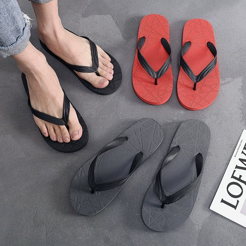 Мужские летние нескользящие сланцы, пляжные слайдеры для отдыха, модные тапочки, трендовая обувь, в корейском стиле
