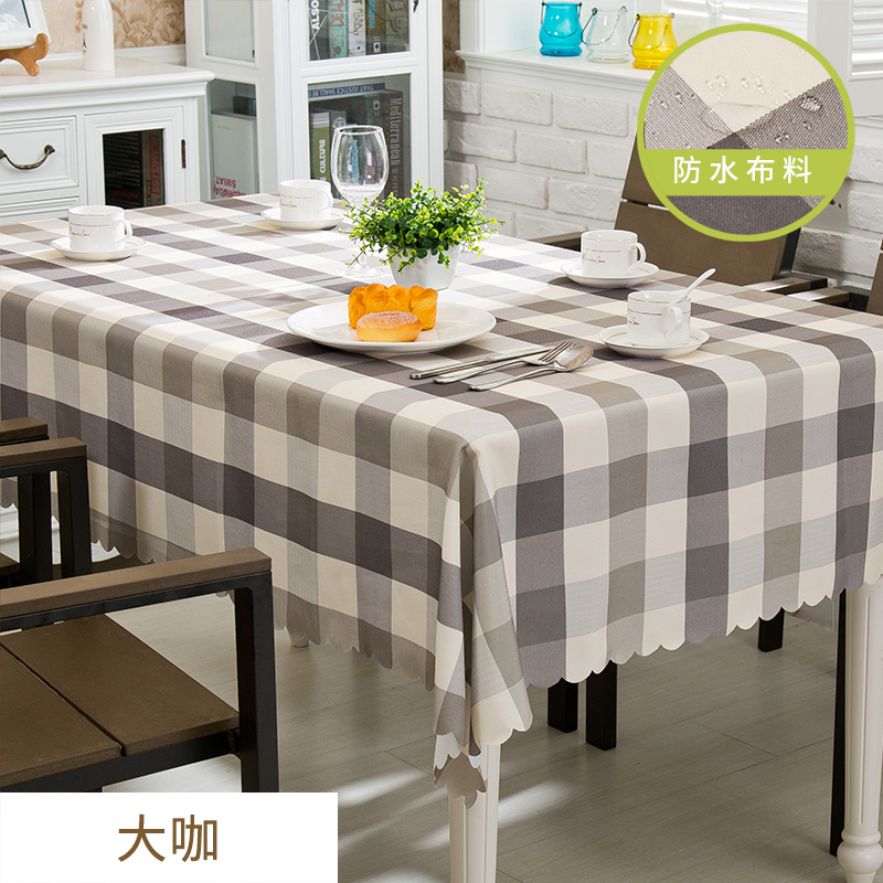 tablecloth, cotton and linen household tablecloth, waterproof, oil proof, non washable, rectangular tea table mat, dining table, high grade ins