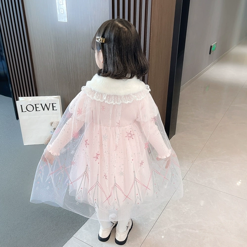 Платье, накидка для девочек, наряд маленькой принцессы, костюм для принцессы, в западном стиле, увеличенная толщина