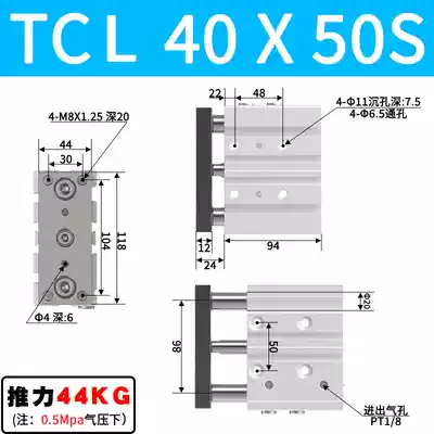 Xi lanh AirTac TCL/TCM12/16/20/25/32/40X10S/20S/30S/40S/50S/75S