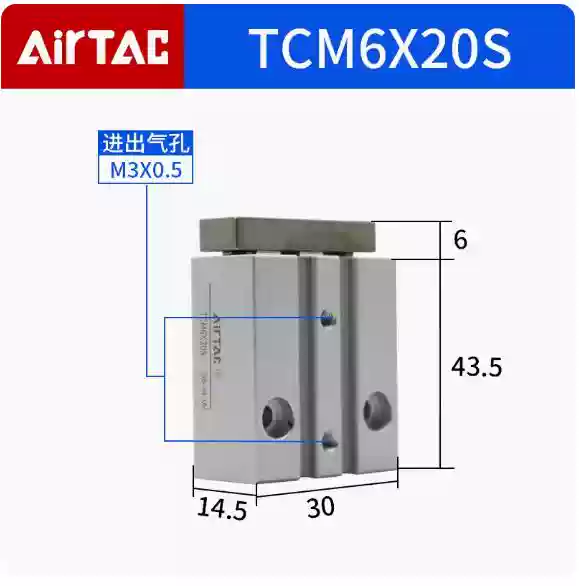 Xi lanh AirTac TCL/TCM12/16/20/25/32/40X10S/20S/30S/40S/50S/75S