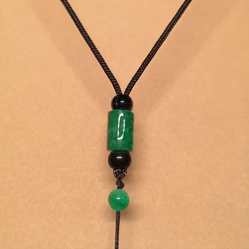 Изумрудная подвеска, ремешок, золотое изумрудное ожерелье из шнура подходит для мужчин и женщин из нефрита