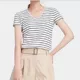 Áo sơ mi nữ ngắn tay sọc đen và trắng sọc đen trắng tay ngắn vừa vặn với áo sơ mi nữ mùa hè 2021 - Áo phông