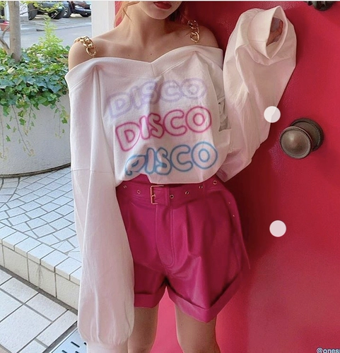 Сладкая девушка Pure Hot Girl Off-Blower Woth-Chirt