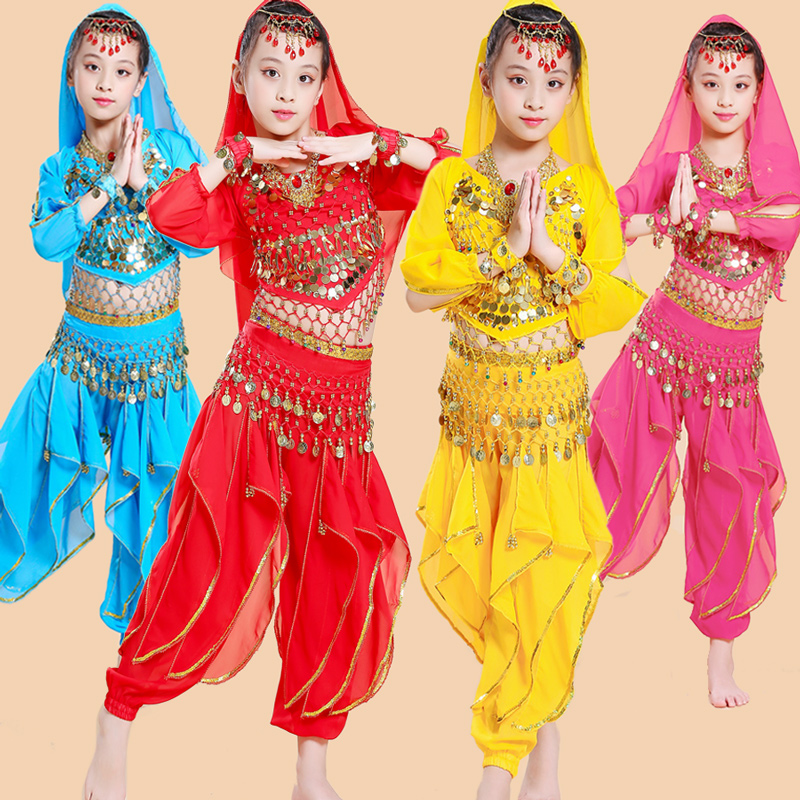 儿童印度舞服装女童印度舞演出服少儿肚皮舞表演服幼儿新疆舞蹈服