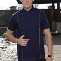 Скрытый синий топ с короткими рукавами